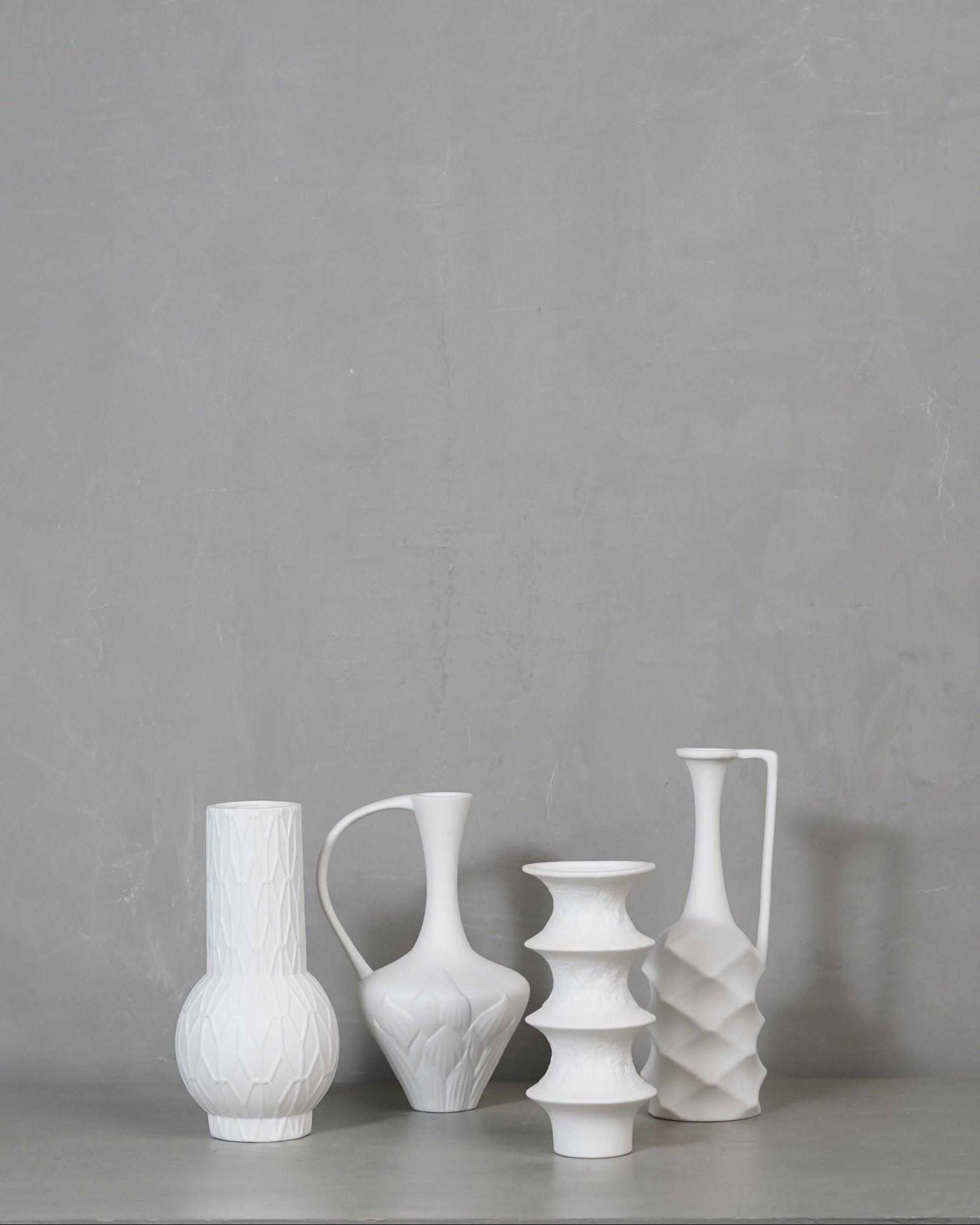 Matt White Porcelain Vases - White