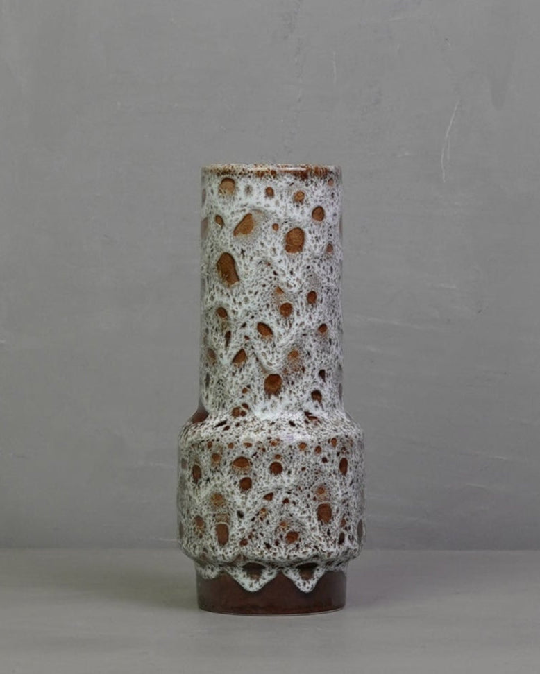 Lava Ceramic Retro Vase White & Brown