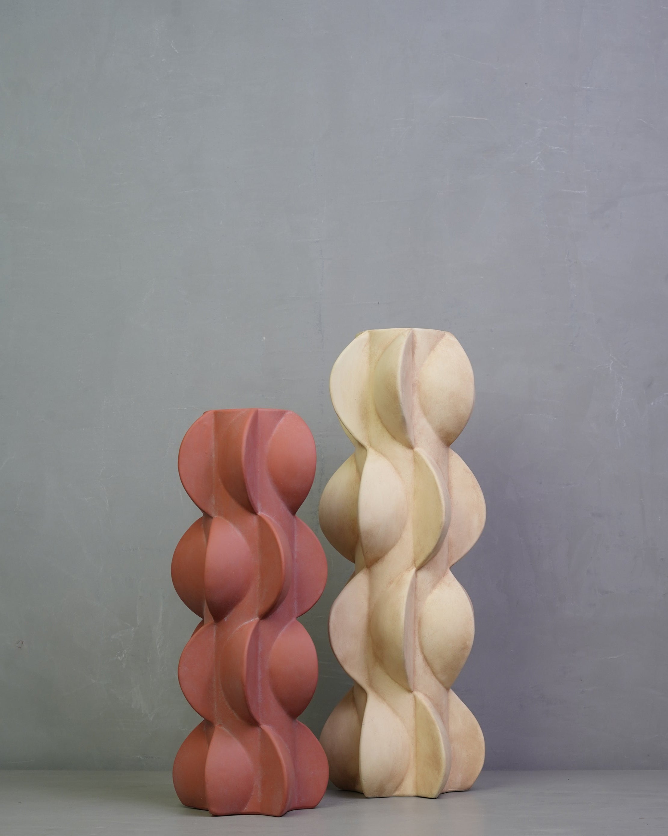 Goglet matte finish ceramic vase - Beige