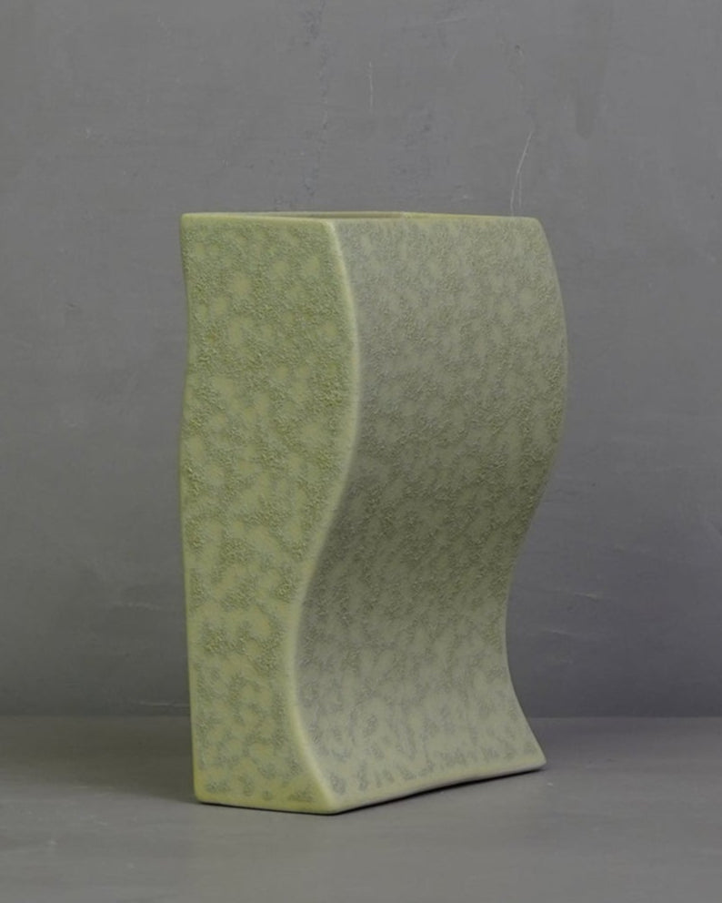 Ceramic Block Vase - Matt Pistachio