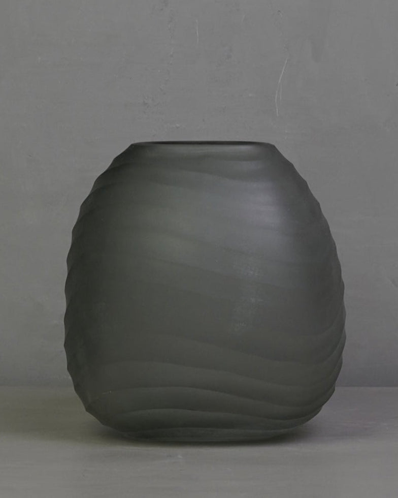 Lineage Smoked Glass Vase - Black