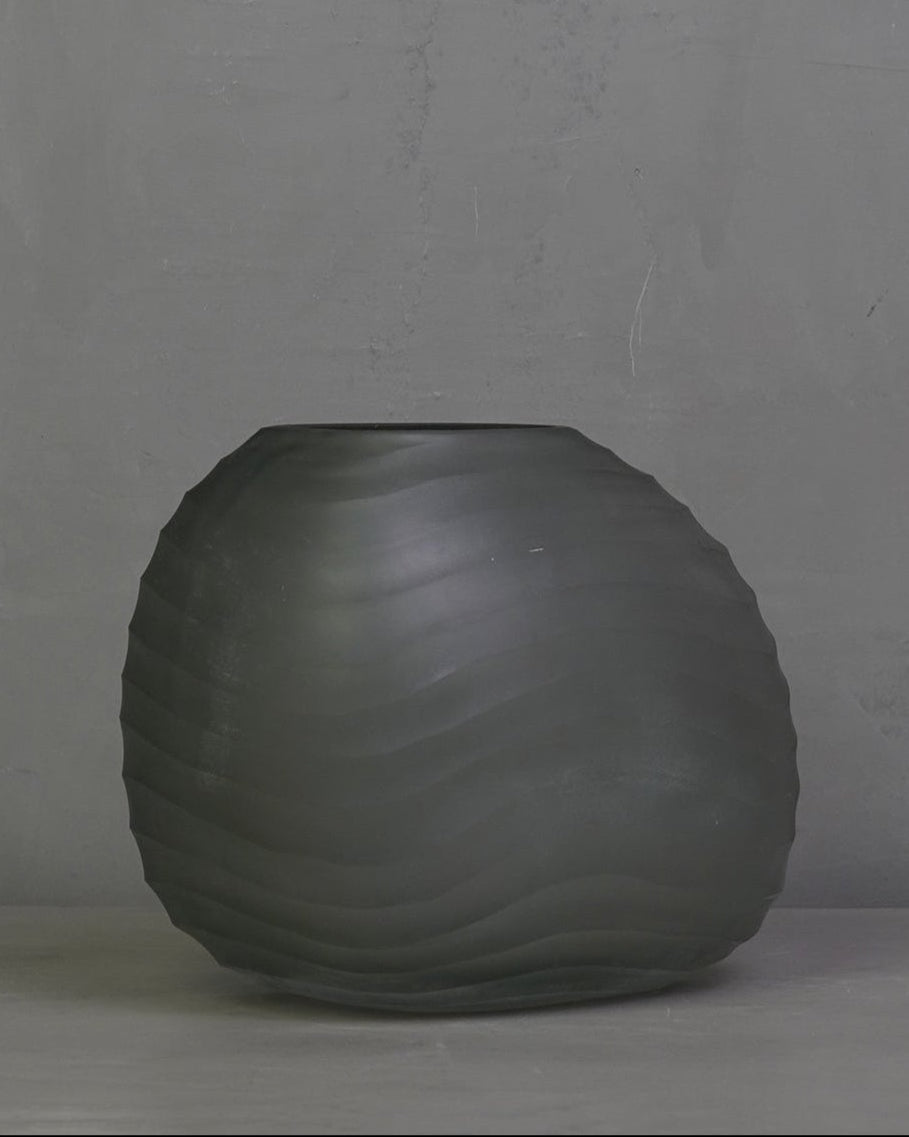 Lineage Smoked Glass Vase - Black
