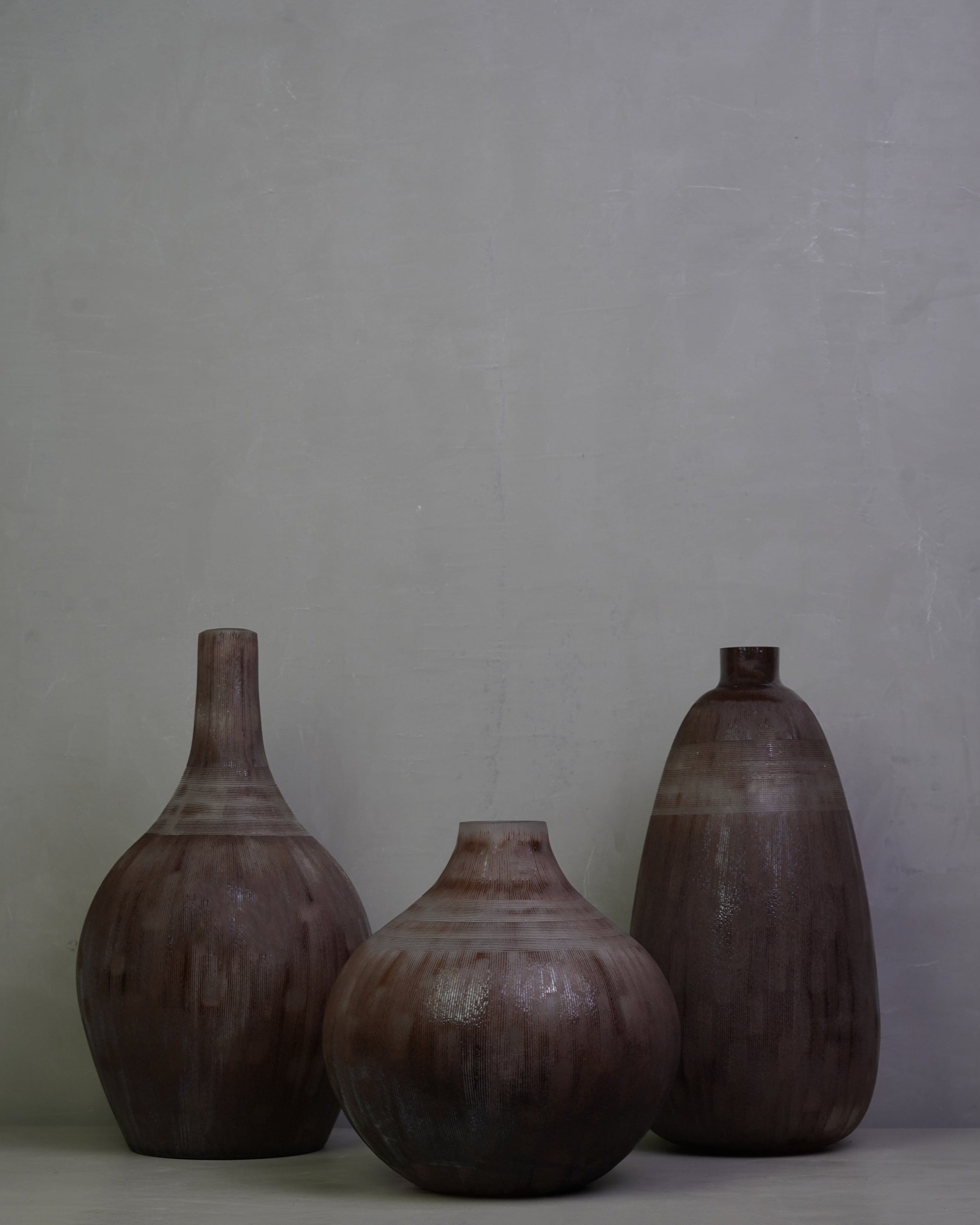 Hallow Glass Vase Tall 2 - Brown