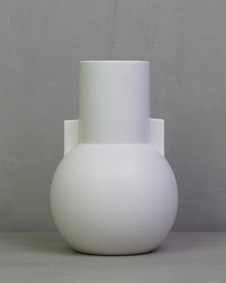 Matt White Vase Short