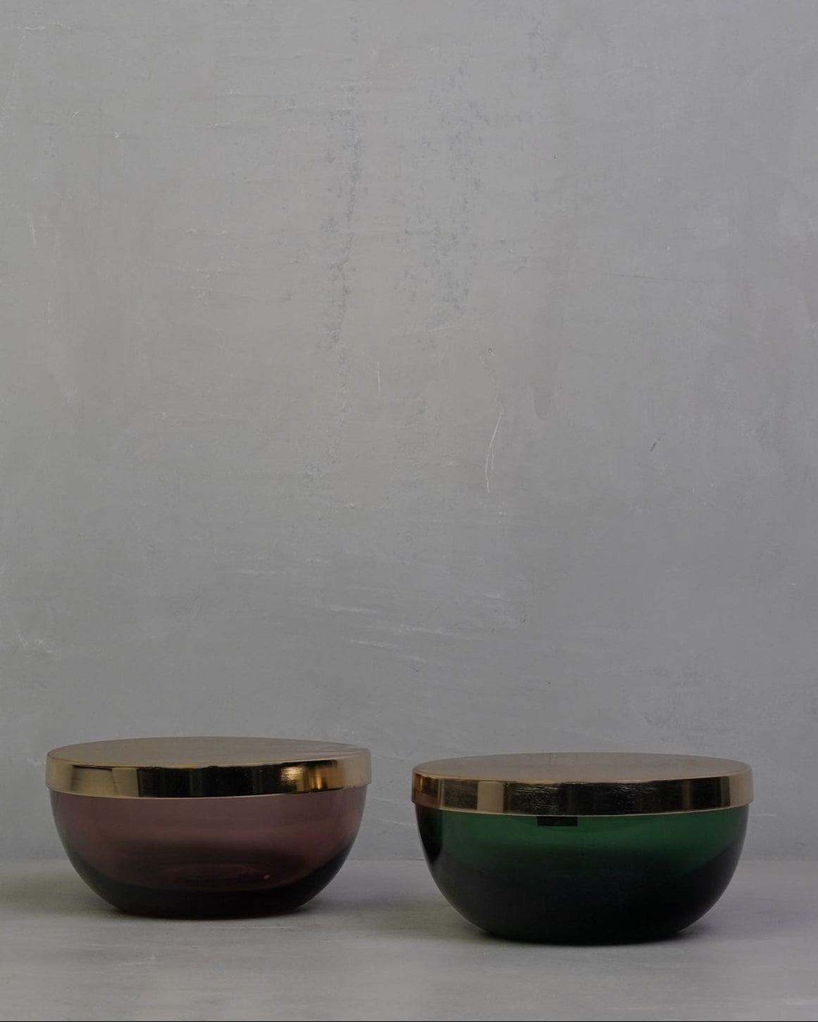Tota Jar Small Rounded Box with Lid - Green/Brass