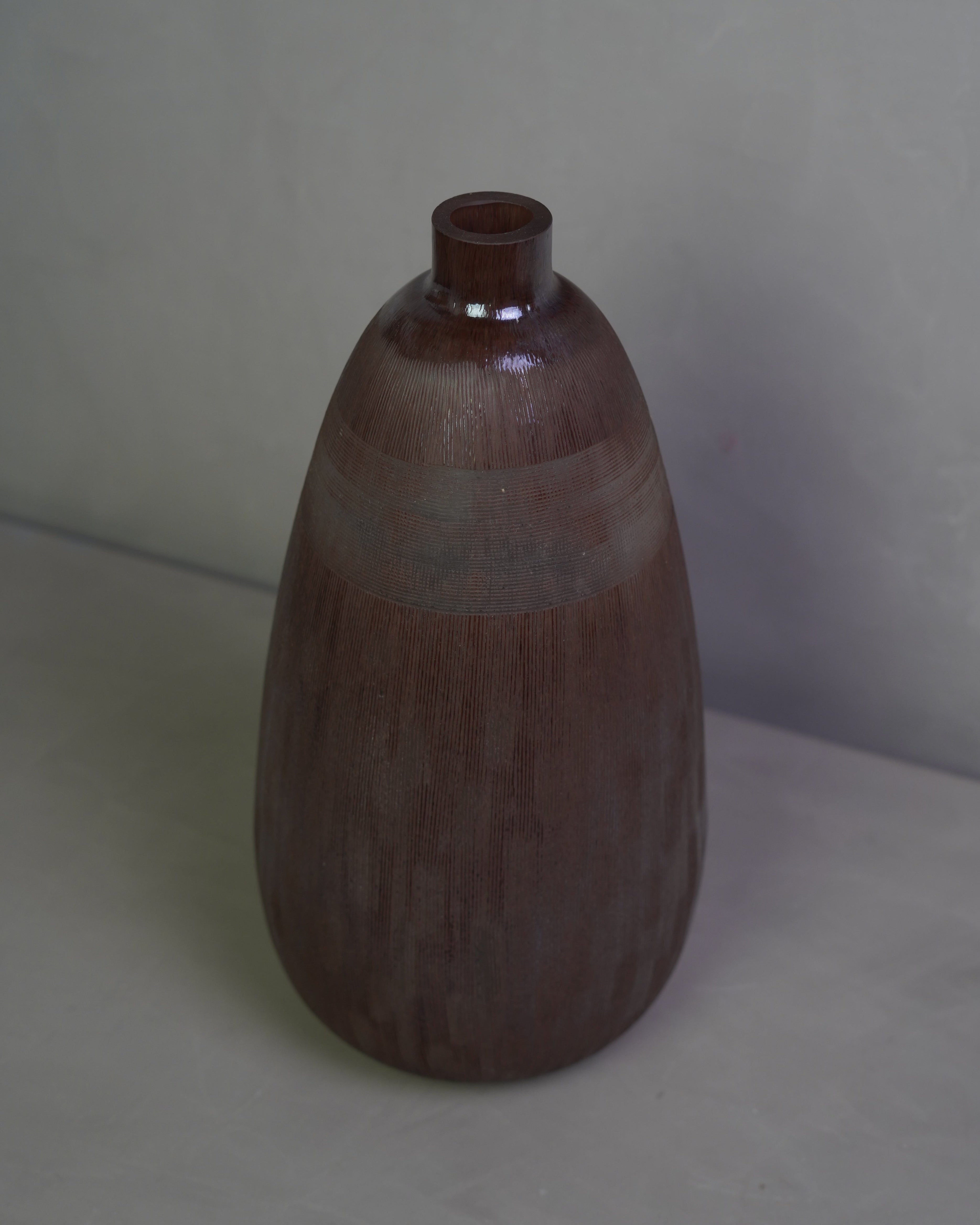 Hallow Glass Vase Tall - Brown
