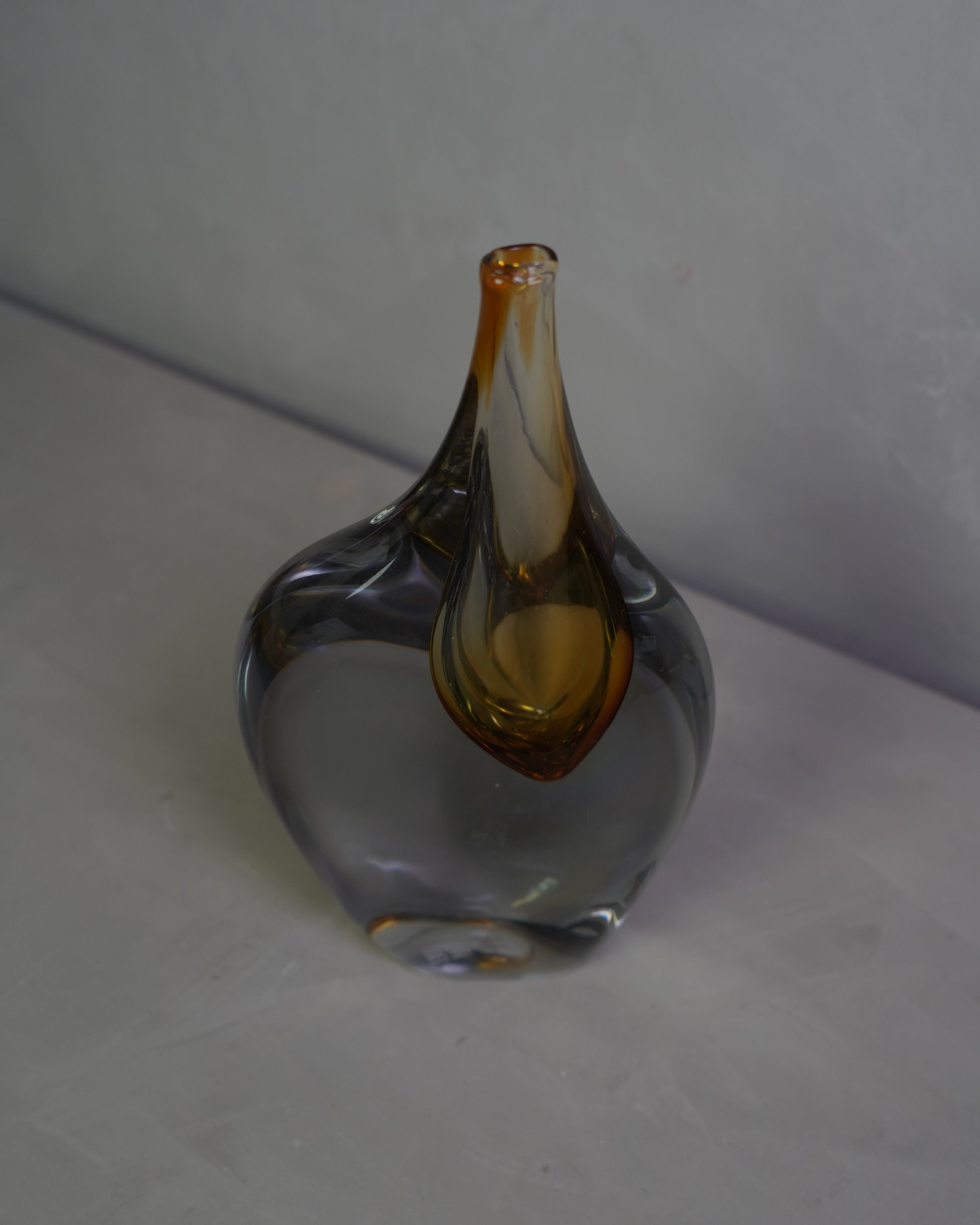 Murano Art Vase - Smoke/Amber