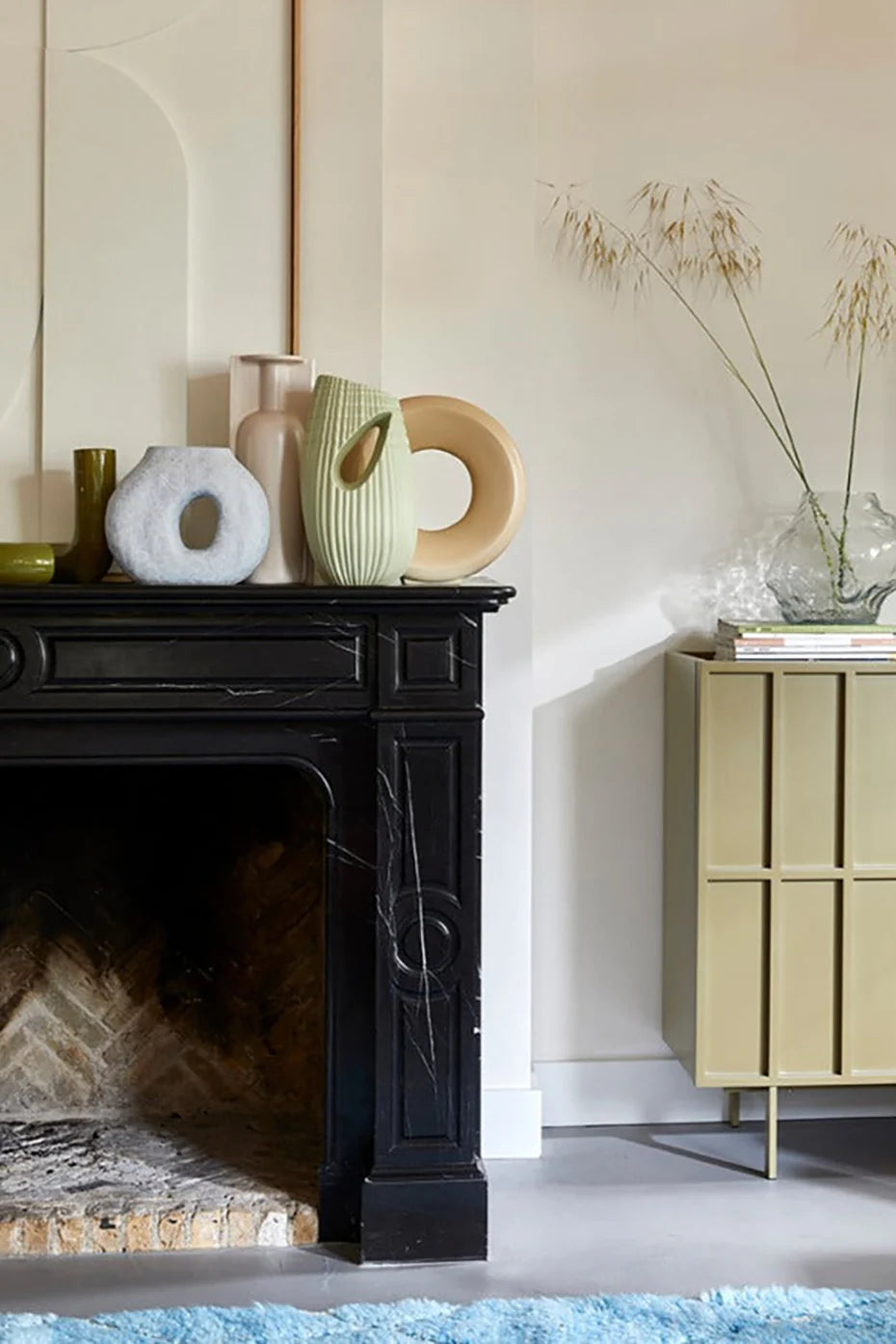 Ceramic Ribbed Matt Vase - Minty