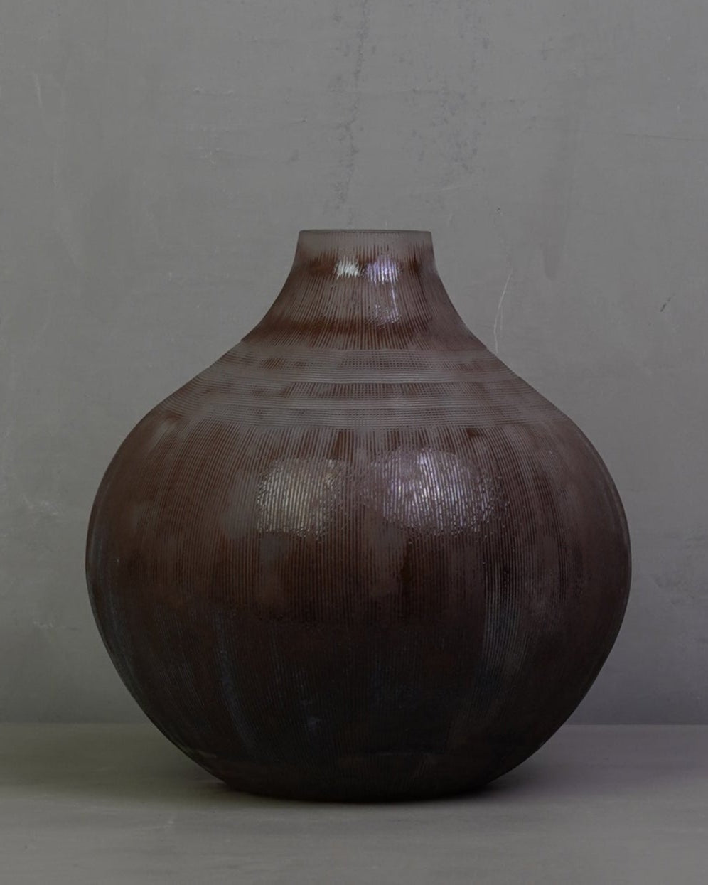 Hallow Glass Vase - Brown