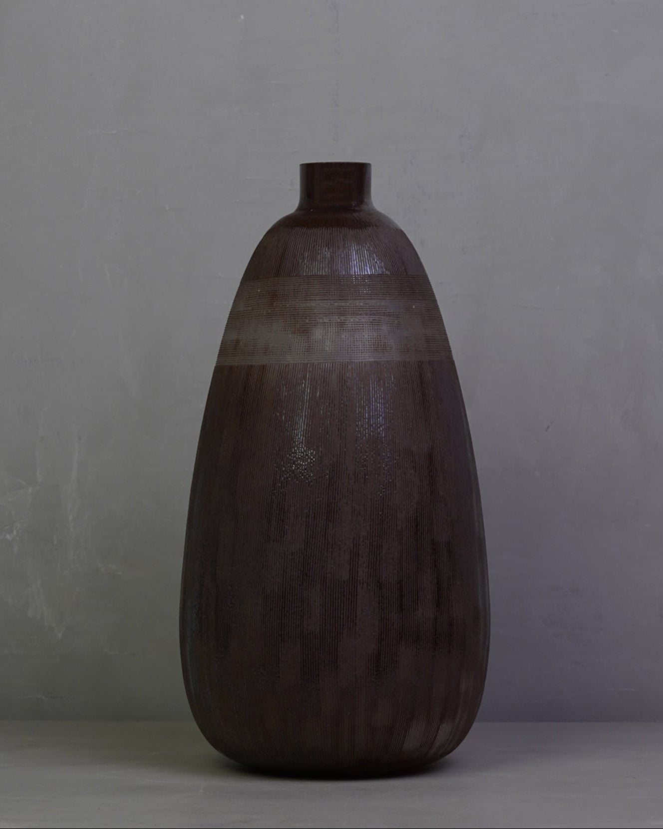 Hallow Glass Vase Tall - Brown