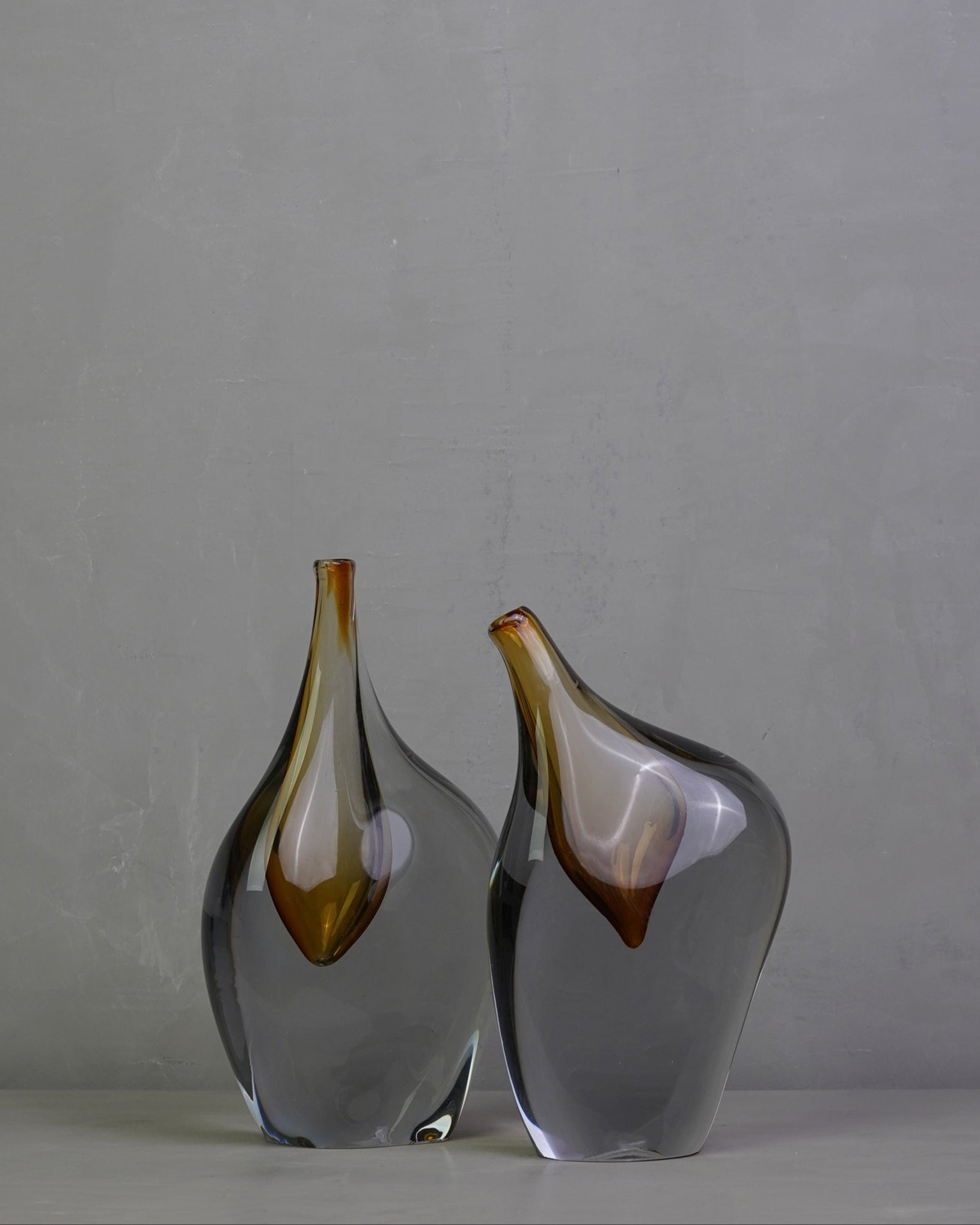 Murano Art Vase - Smoke/Amber