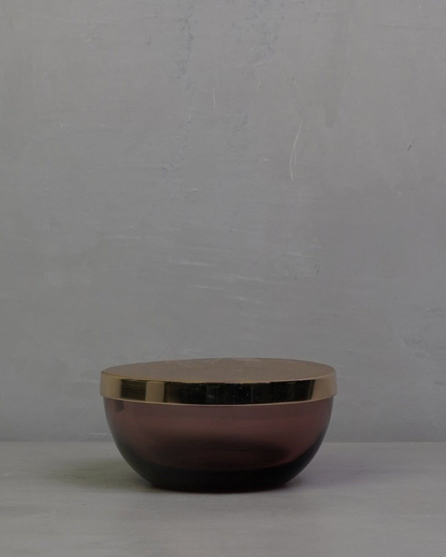 Tota Jar Small Rounded Box with Lid - Rose/Brass